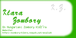 klara zombory business card